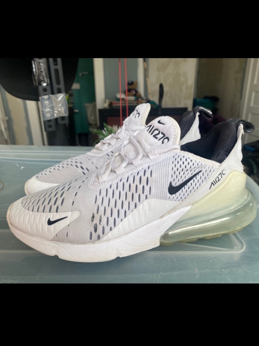 Nike Air Max 270 White Black Women's Shoes Sneakers Size 8